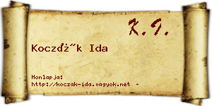 Koczák Ida névjegykártya